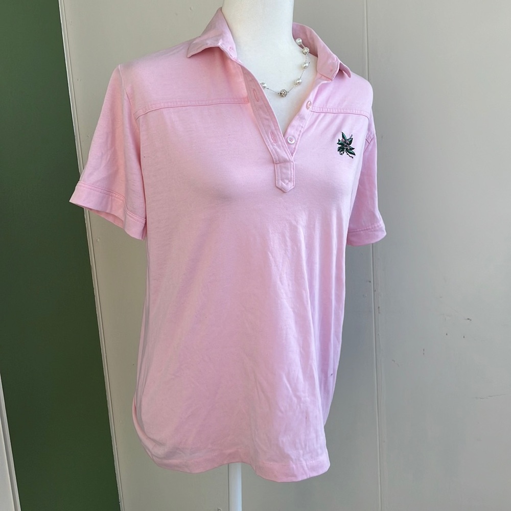 Vintage 70s Pink Golf Blouse